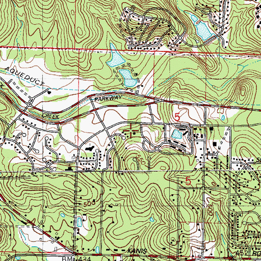 Topographic Map of King of Kings Evangelical Lutheran Church, AR