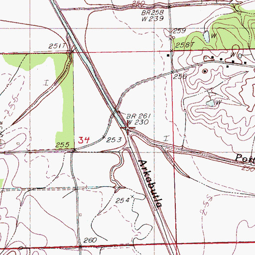 Topographic Map of Porter Creek, MS