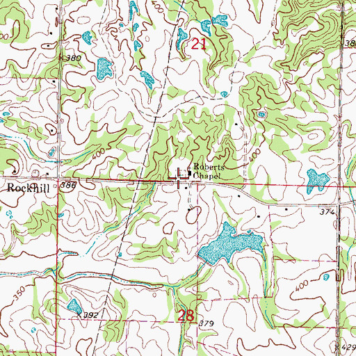 Topographic Map of Roberts Chapel Cemetery, MS