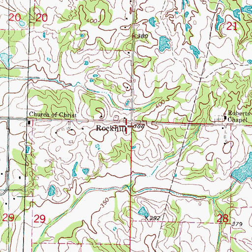 Topographic Map of Rockhill School (historical), MS