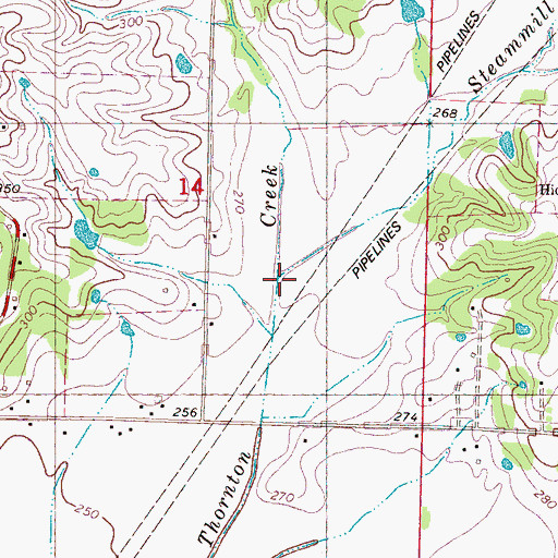 Topographic Map of Steammill Branch, MS