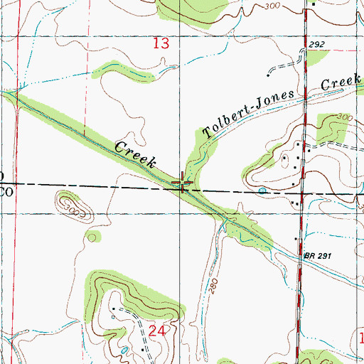Topographic Map of Tolbert-Jones Creek, MS