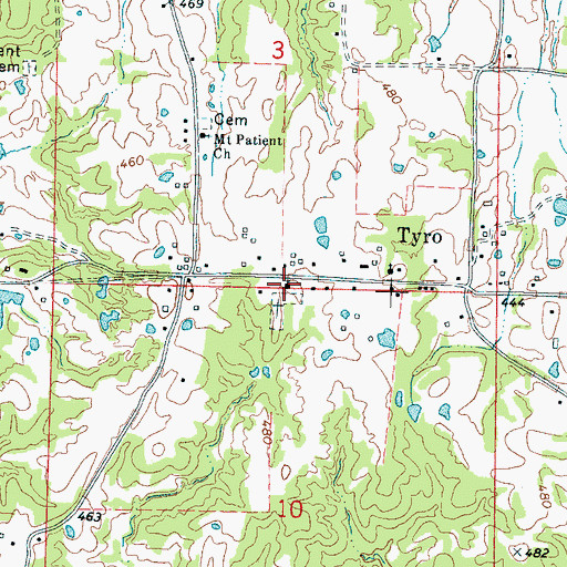 Topographic Map of Tyro Church, MS