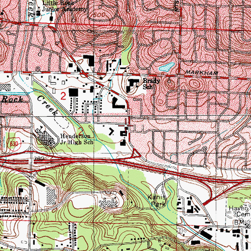 Topographic Map of La Petite Nursery School, AR