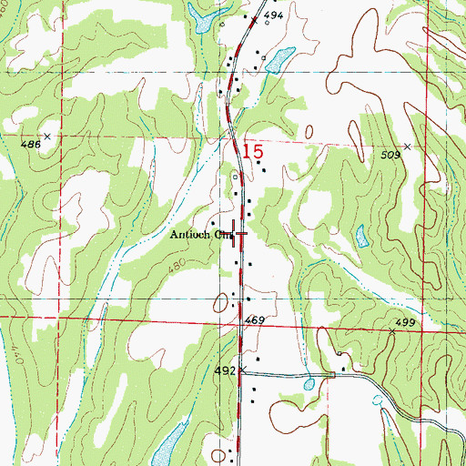 Topographic Map of Antioch Church, MS