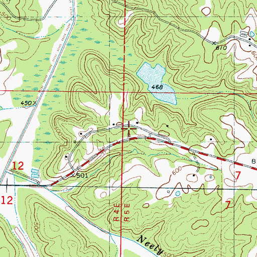 Topographic Map of Gossett (historical), MS