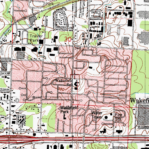 Topographic Map of Lancaster Road Baptist Church, AR