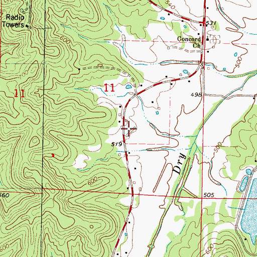 Topographic Map of Jumper School (historical), MS