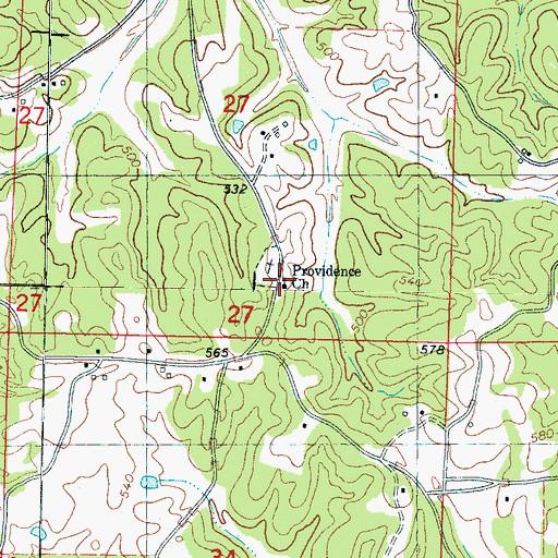 Topographic Map of Providence Baptist Church, MS