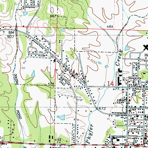 Topographic Map of Ripley Primitive Baptist Church, MS