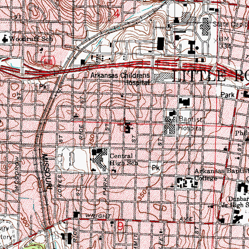 Topographic Map of Liberty Hill Missionary Baptist Church, AR