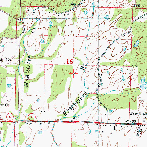 Topographic Map of Tippah Village (historical), MS