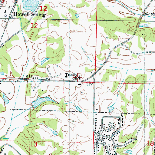 Topographic Map of Trinity Church, MS