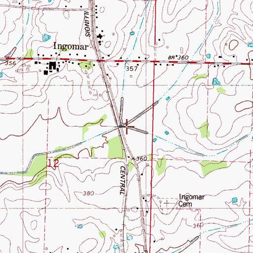 Topographic Map of Bighams Mill (historical), MS