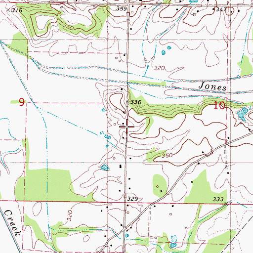 Topographic Map of Fairview, MS