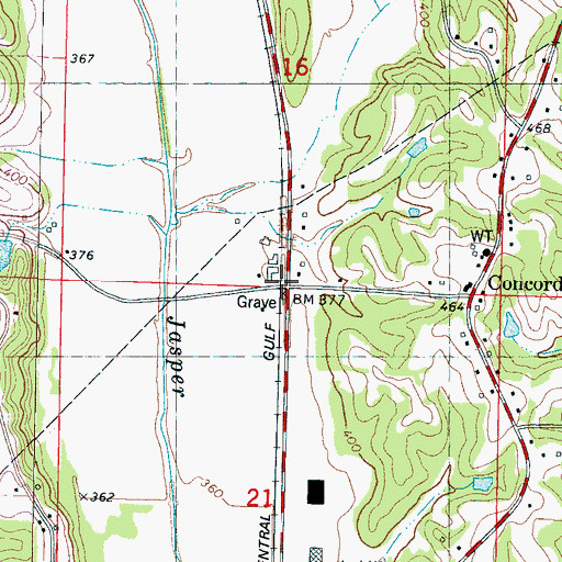 Topographic Map of Gale (historical), MS