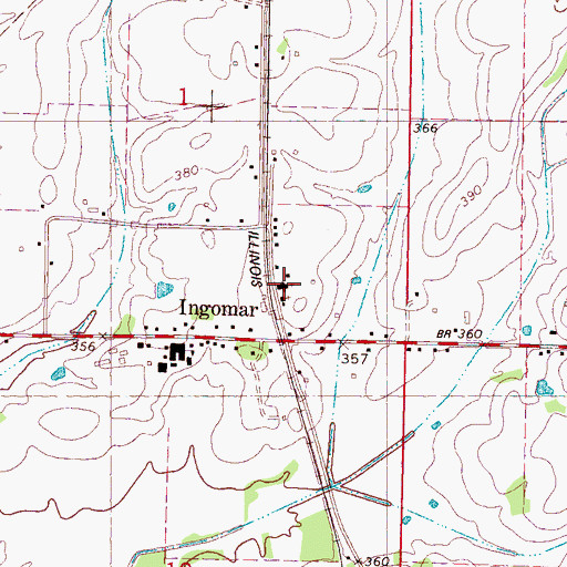 Topographic Map of Ingomar Baptist Church, MS
