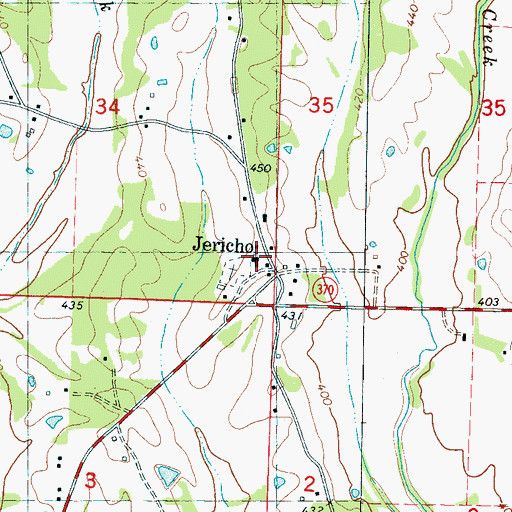 Topographic Map of Jericho Baptist Church, MS