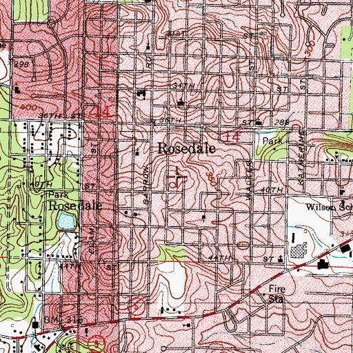 Topographic Map of Lighthouse Church, AR