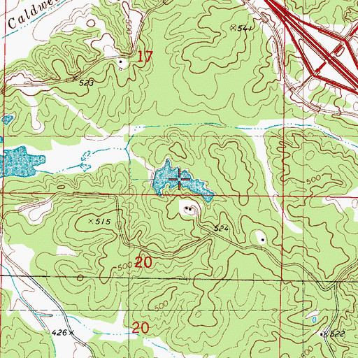 Topographic Map of Lake Lynda, MS