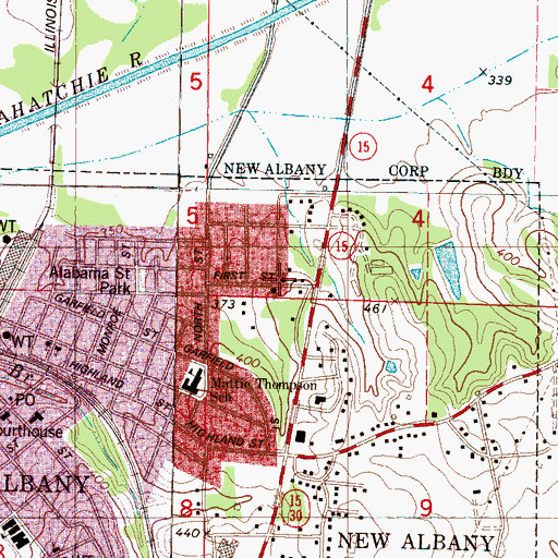 Topographic Map of Northside Baptist Church, MS