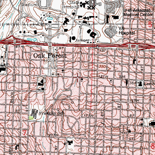 Topographic Map of House of Prayer for All Nations, AR