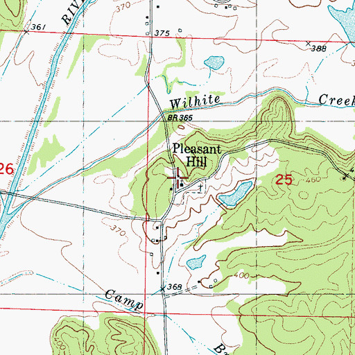 Topographic Map of Pleasant Hill, MS