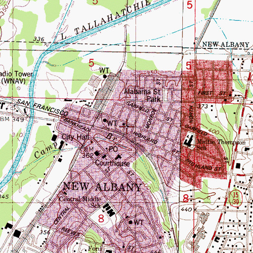 Topographic Map of Saint Francis of Assisi Catholic Church, MS