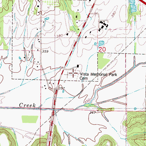 Topographic Map of Vista Memorial Park Cemetery, MS