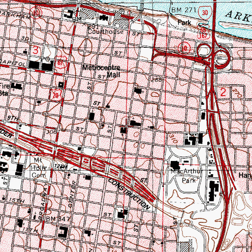 Topographic Map of Little Rock Boys Club, AR
