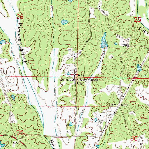 Topographic Map of Casey School (historical), MS