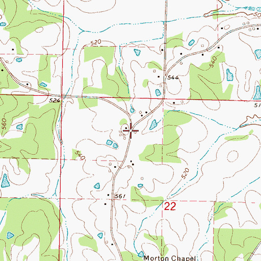 Topographic Map of Dry Run (historical), MS