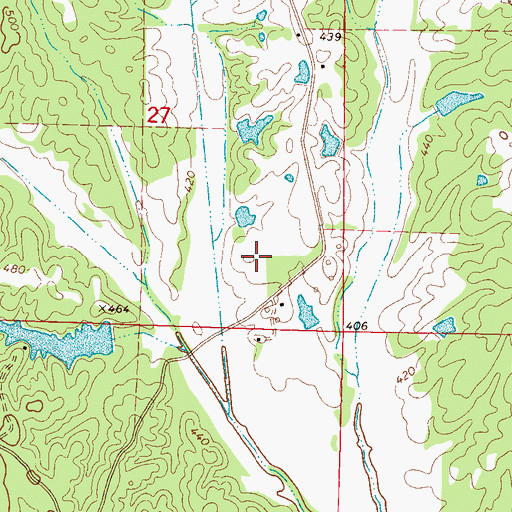 Topographic Map of Everett Cemetery, MS