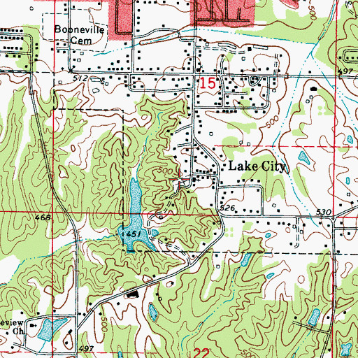 Topographic Map of Friendship Cemetery, MS