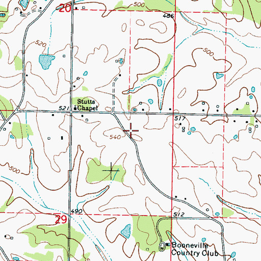 Topographic Map of Gift School (historical), MS