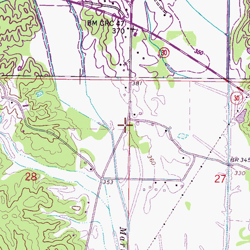 Topographic Map of Hazel Green (historical), MS
