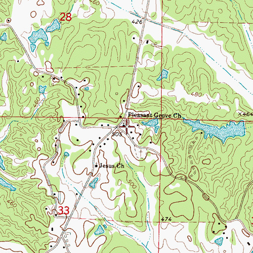 Topographic Map of Hester School (historical), MS