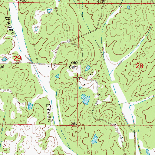 Topographic Map of Mount Carmel School (historical), MS