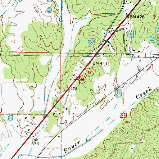 Topographic Map of Petty School (historical), MS