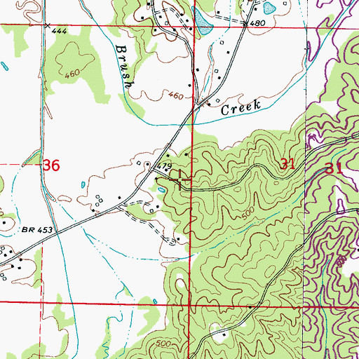 Topographic Map of Providence School (historical), MS