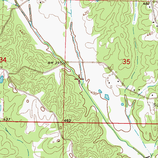 Topographic Map of Sapling Creek, MS
