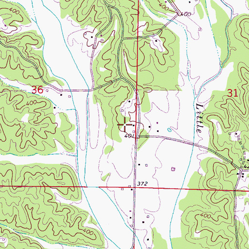 Topographic Map of Smith-Howell Cemetery, MS