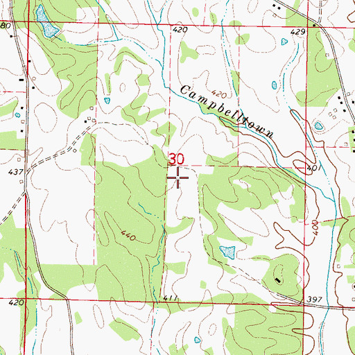 Topographic Map of Stevenson School (historical), MS