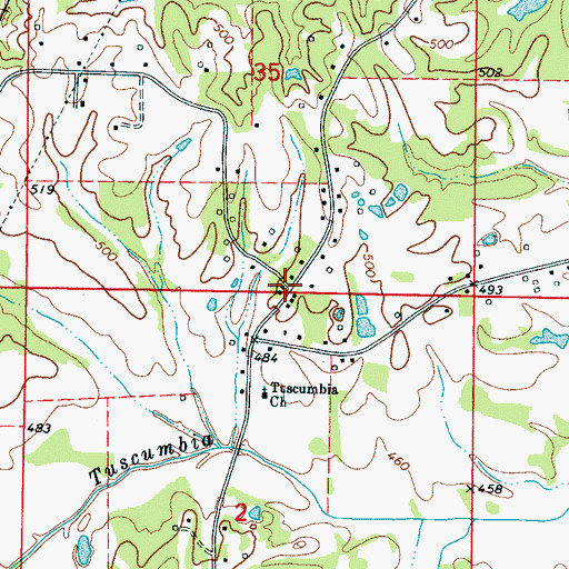 Topographic Map of Stringfellow School (historical), MS