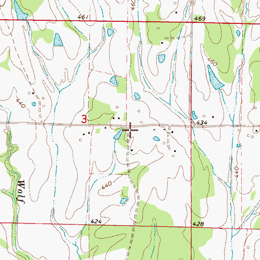 Topographic Map of Walnut Grove School (historical), MS