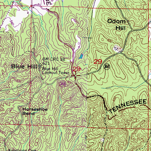 Topographic Map of White Oak, MS