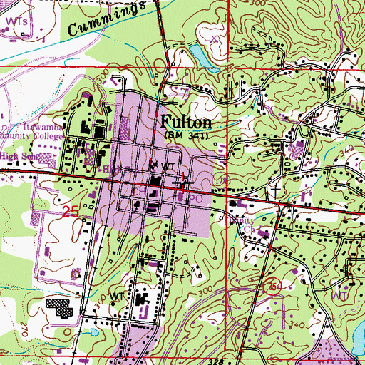 Topographic Map of Christ the King Catholic Church, MS