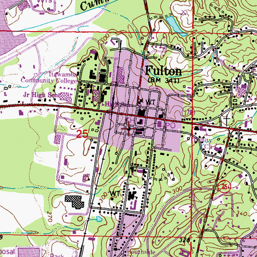 Topographic Map of First Baptist Church, MS