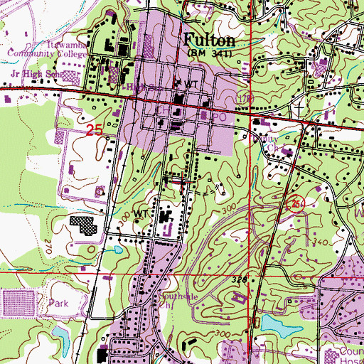 Topographic Map of Fulton Church of Christ, MS