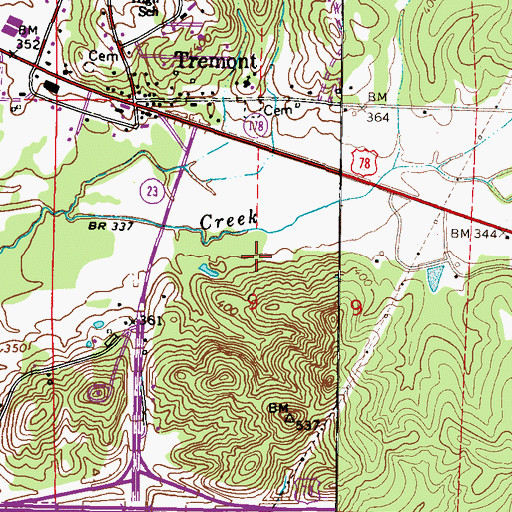 Topographic Map of Graball (historical), MS